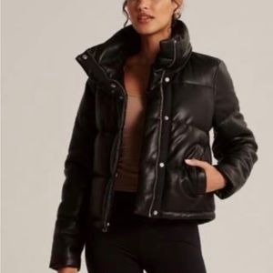 Black leather bomber